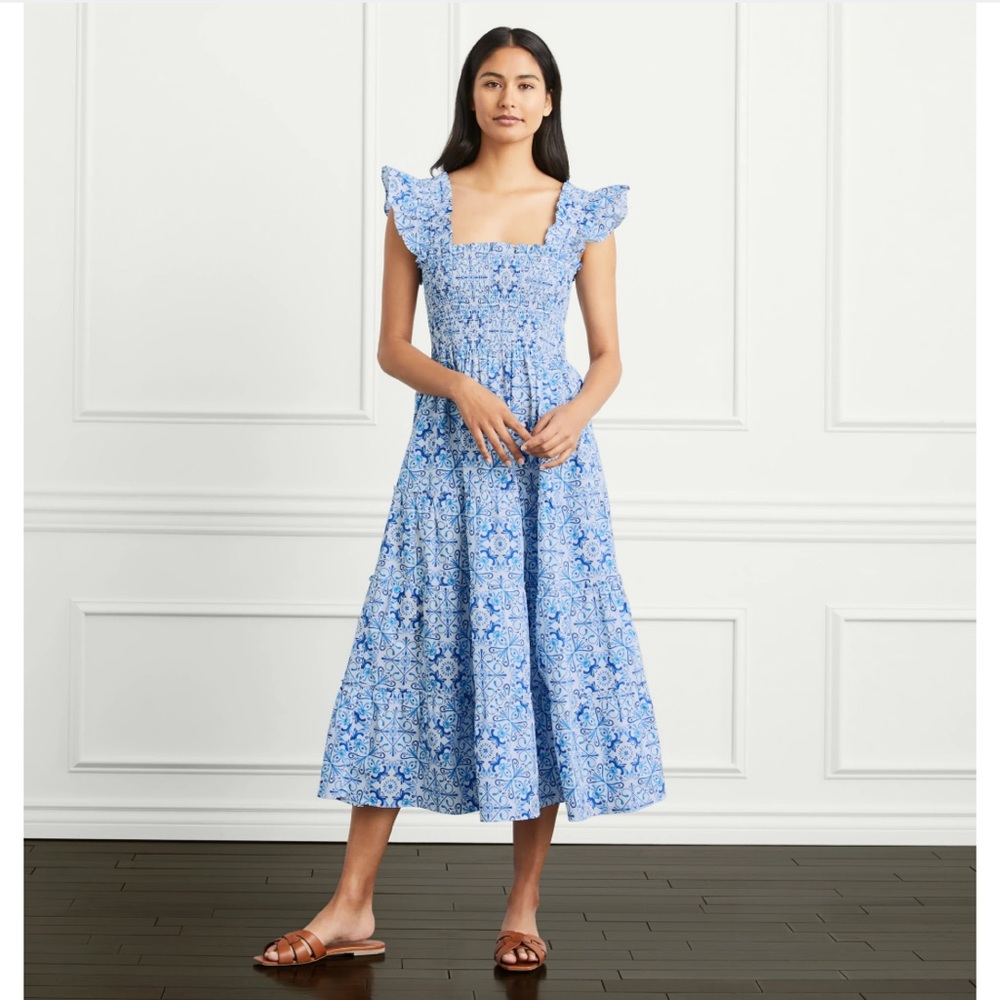 Hill House Ellie Nap Dress in Blue Mosaic - Picture 2 of 16
